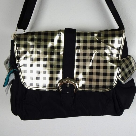 Kalencom Baby Diaper Bag Infant Black Gold + Bottle Bag Zip Pouch Changing Pad - Picture 3 of 13